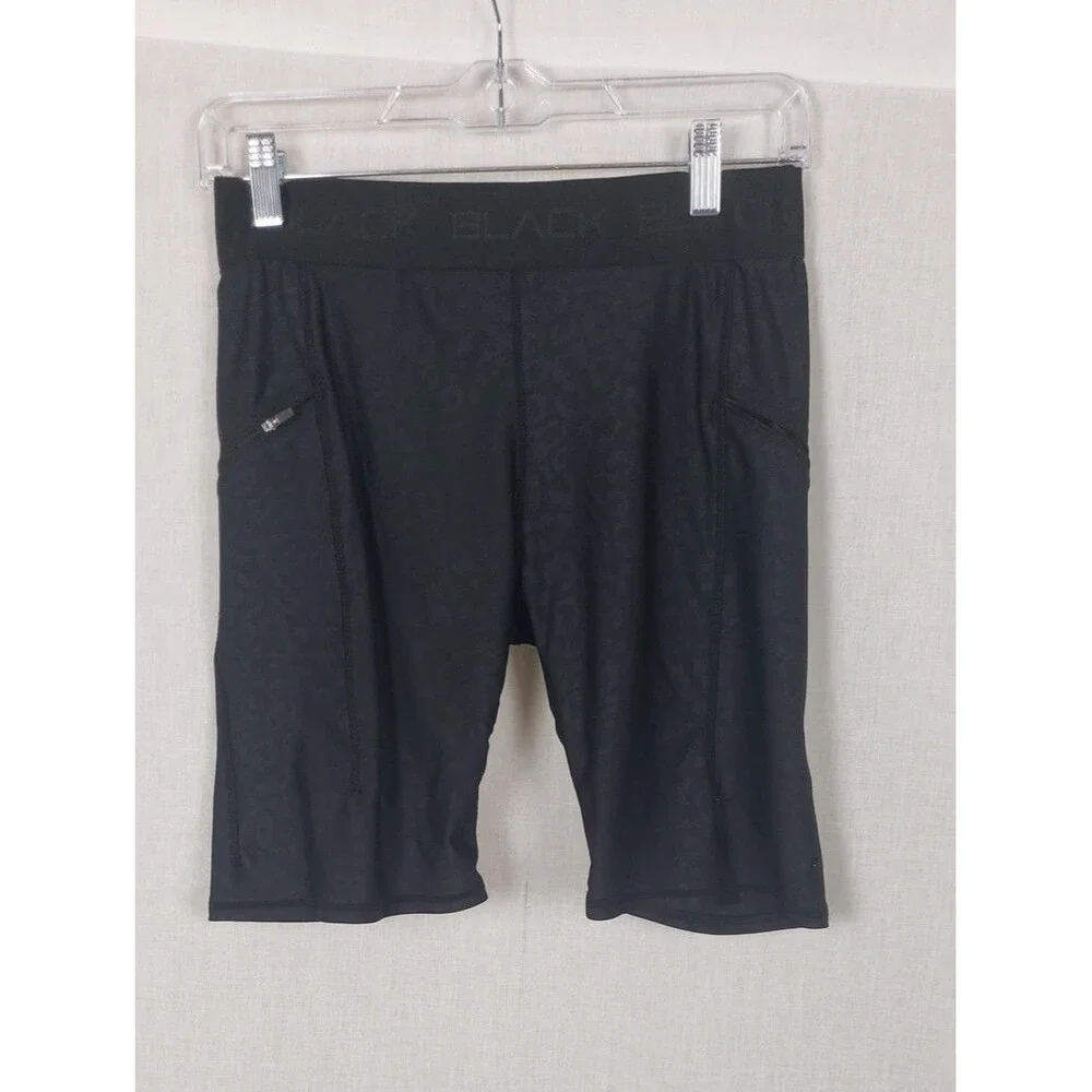 Actively Black Compression‎ Shorts Womens L Black Zip Pockets Performance